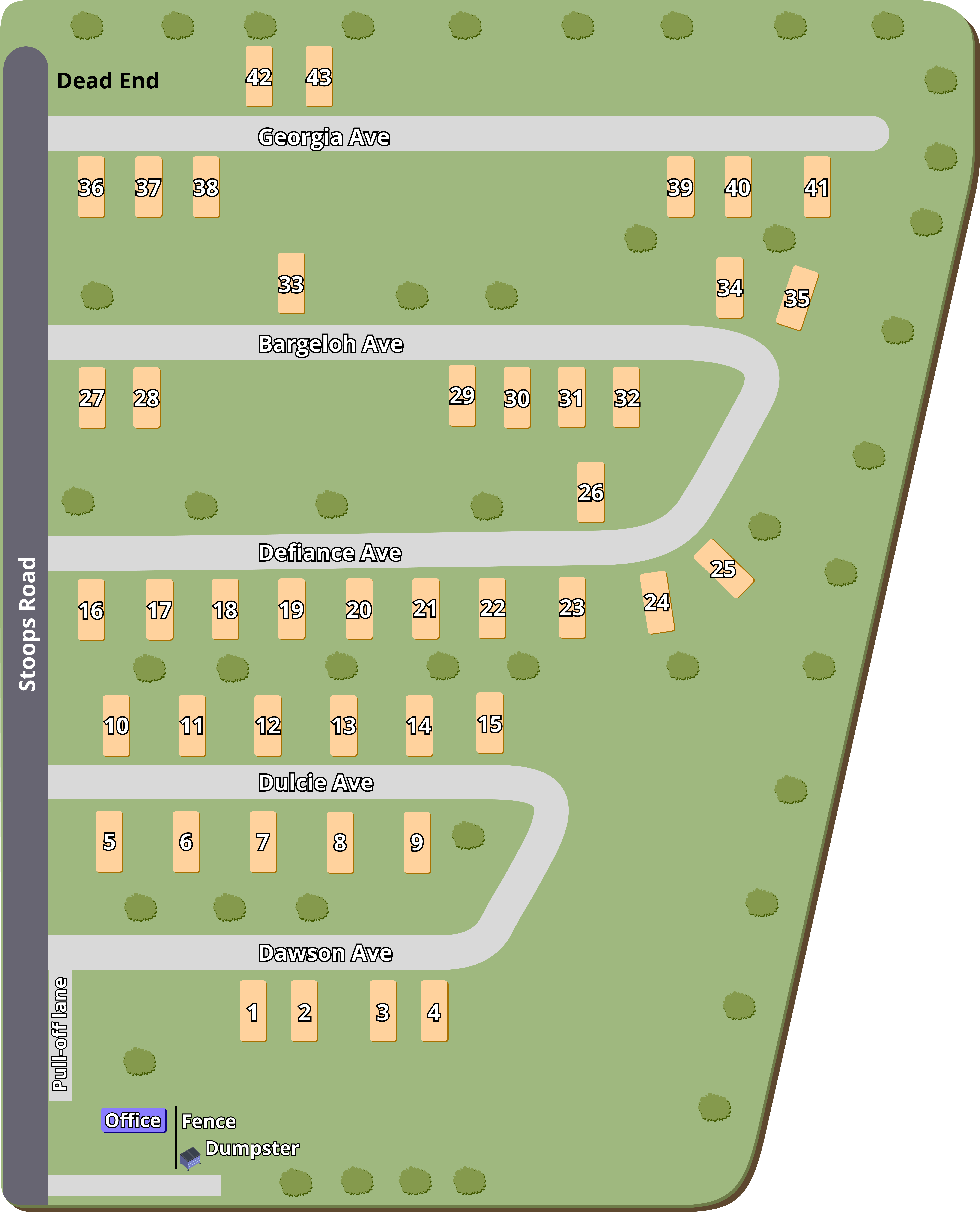 American Way RV Park property map