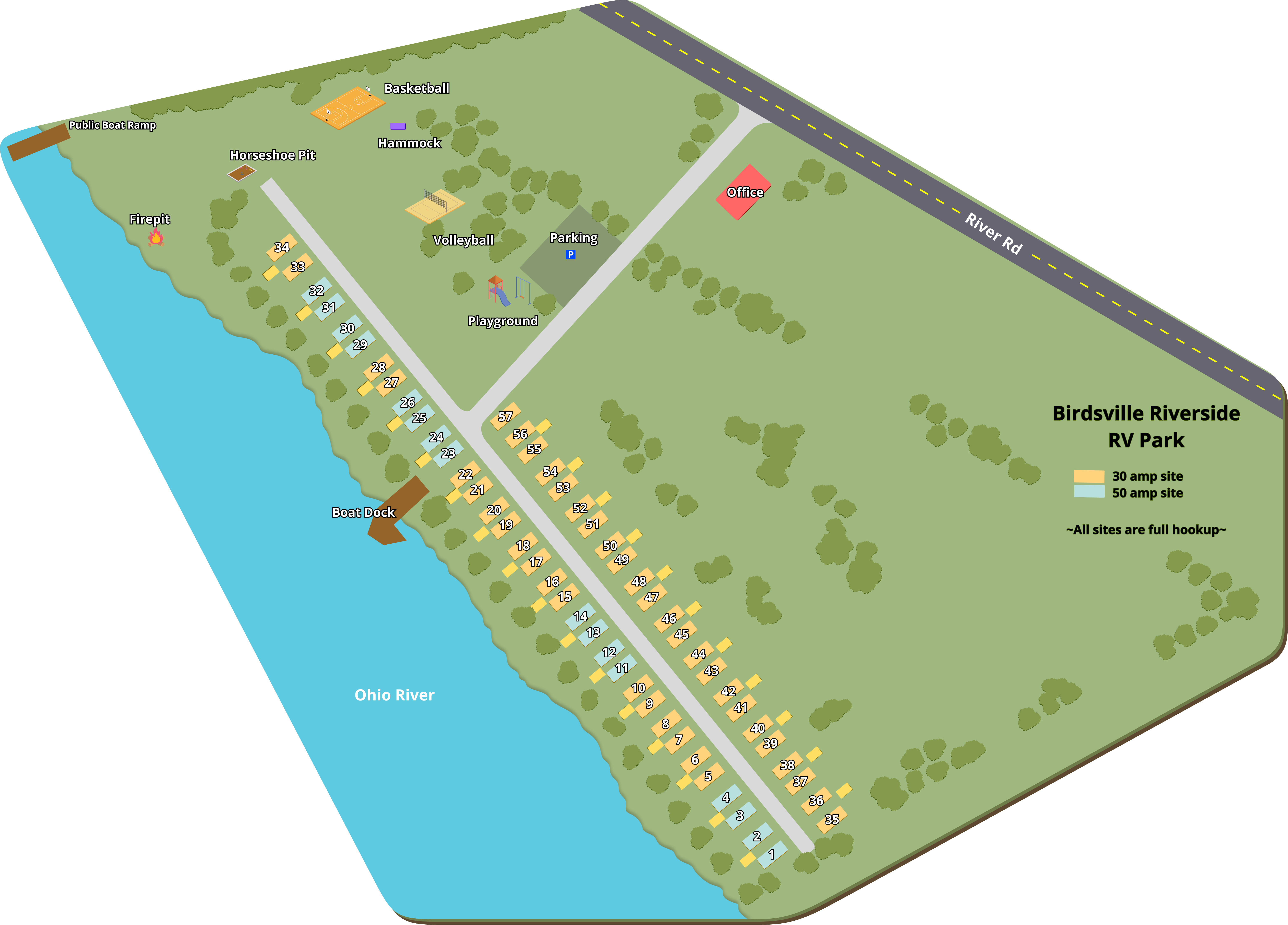 Birdsville Riverside RV Park property map