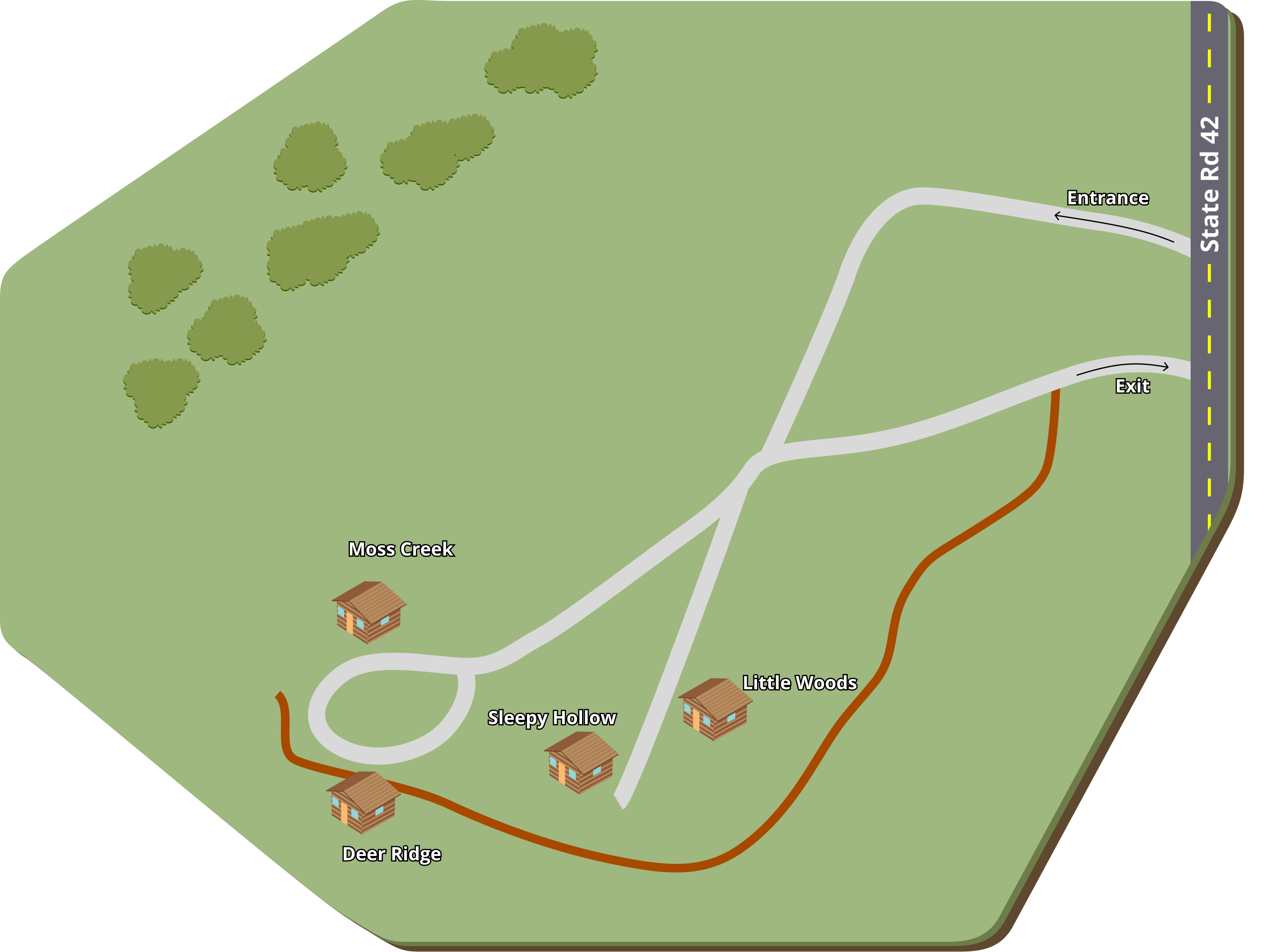 Cataract Lake Cabins and Camping property map