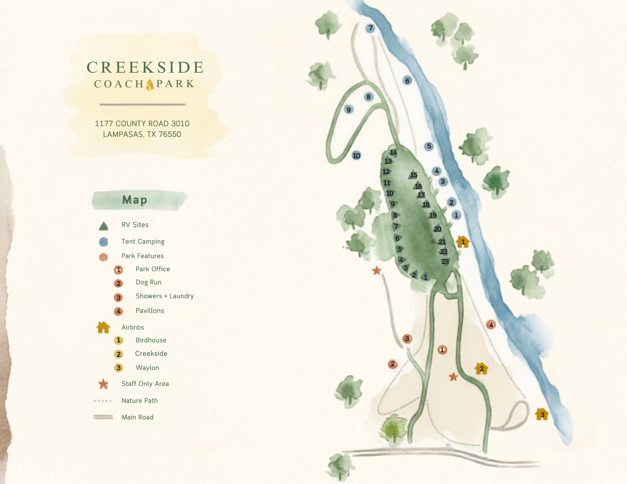 Creekside Coach Park property map
