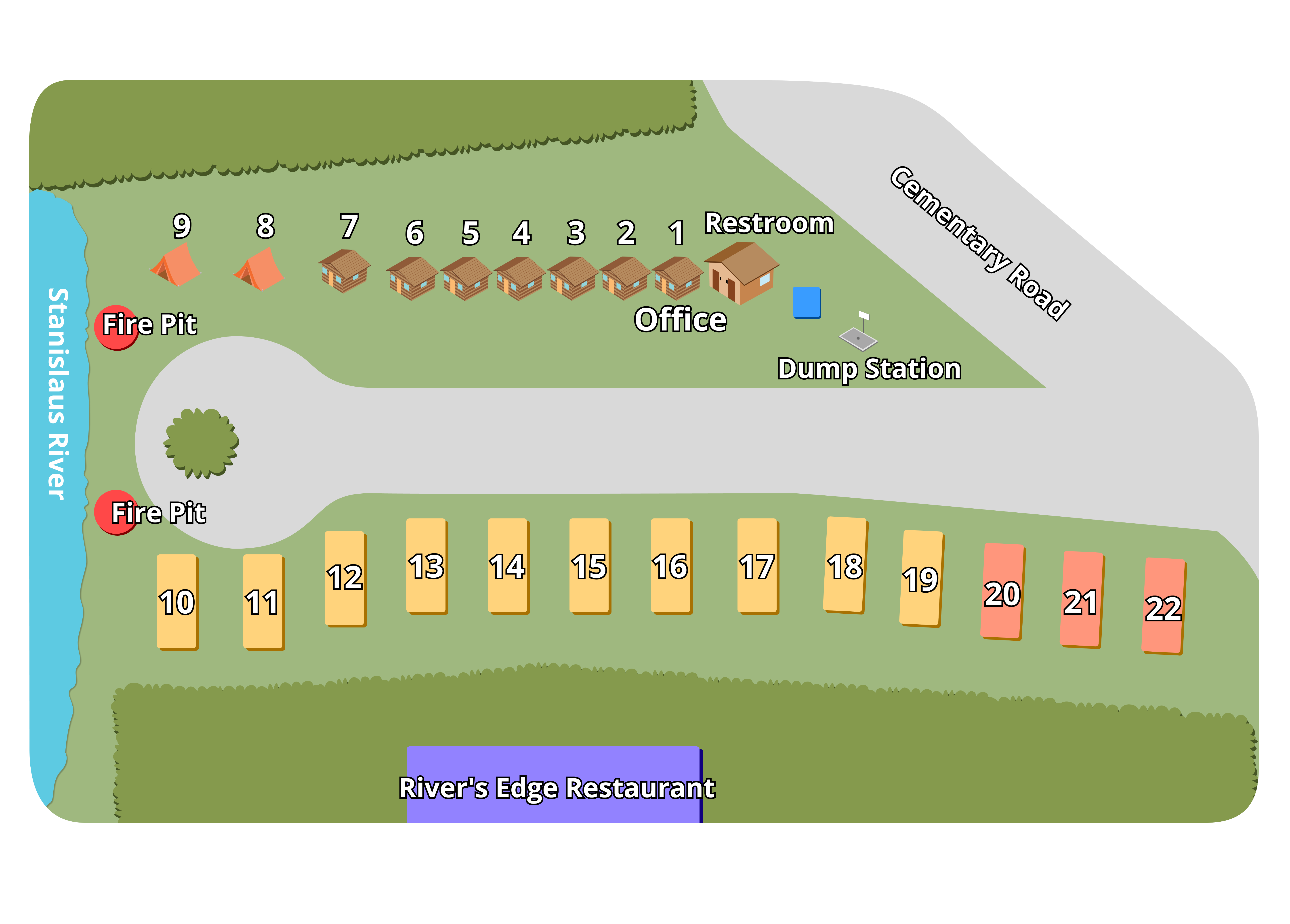 Rivers Edge RV Park and Campground property map