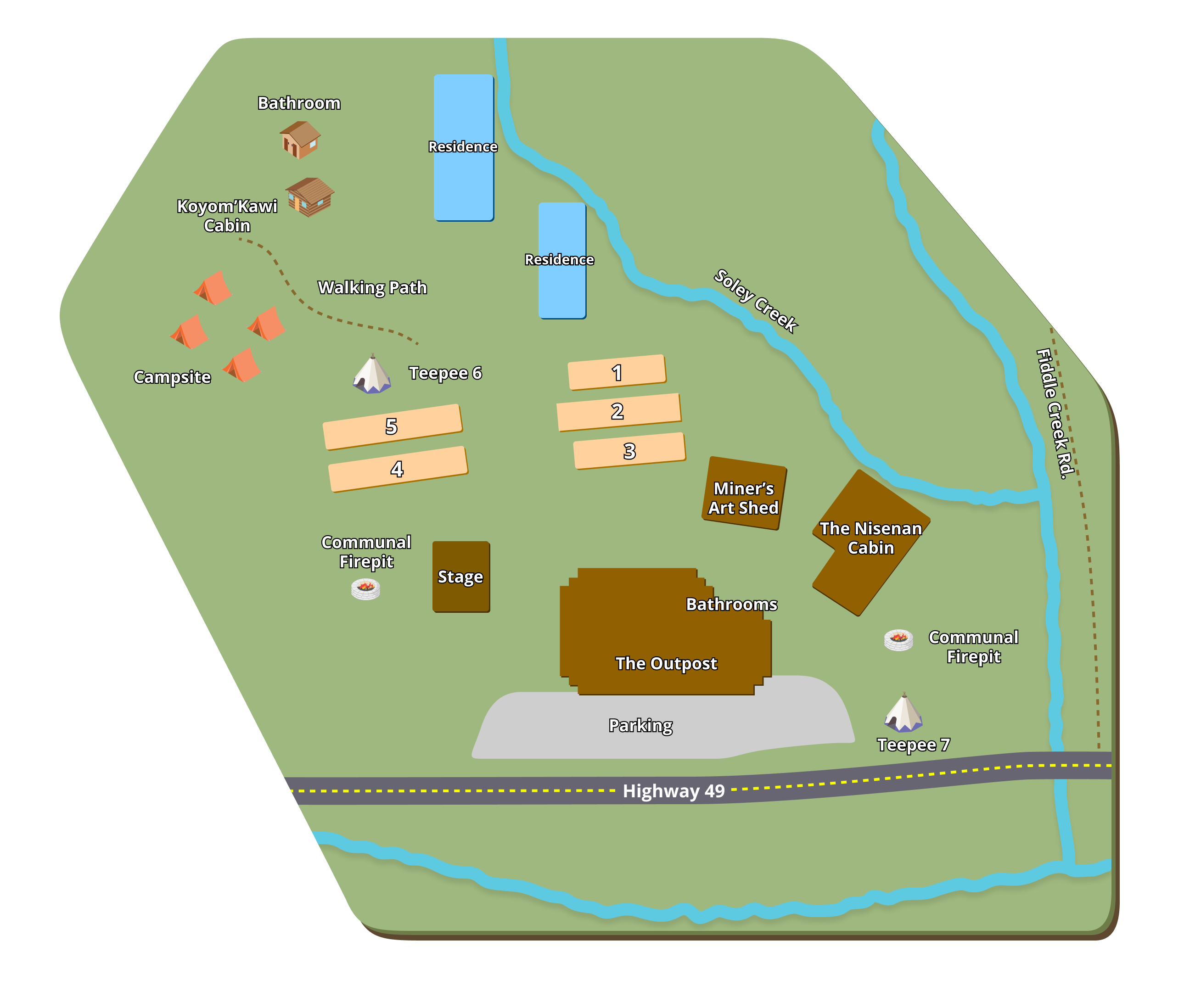Indian Valley Outpost Resort property map