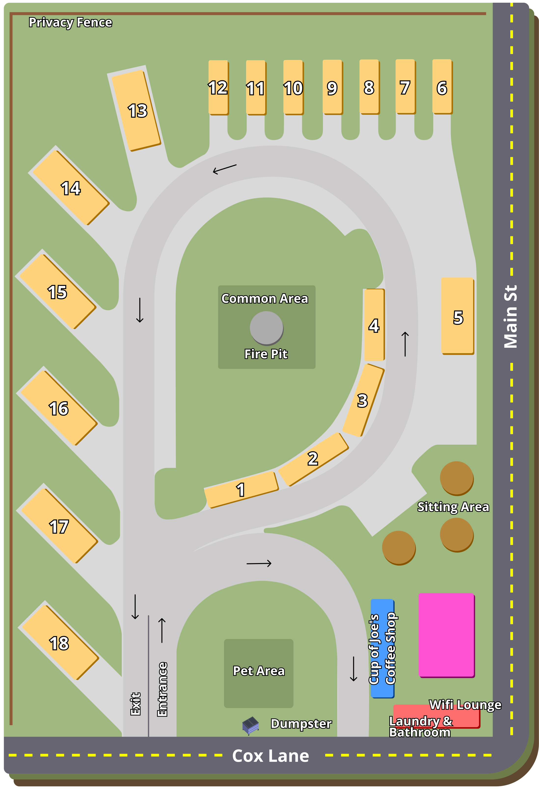 Joe's Valley Camping: RV and Van Slips property map