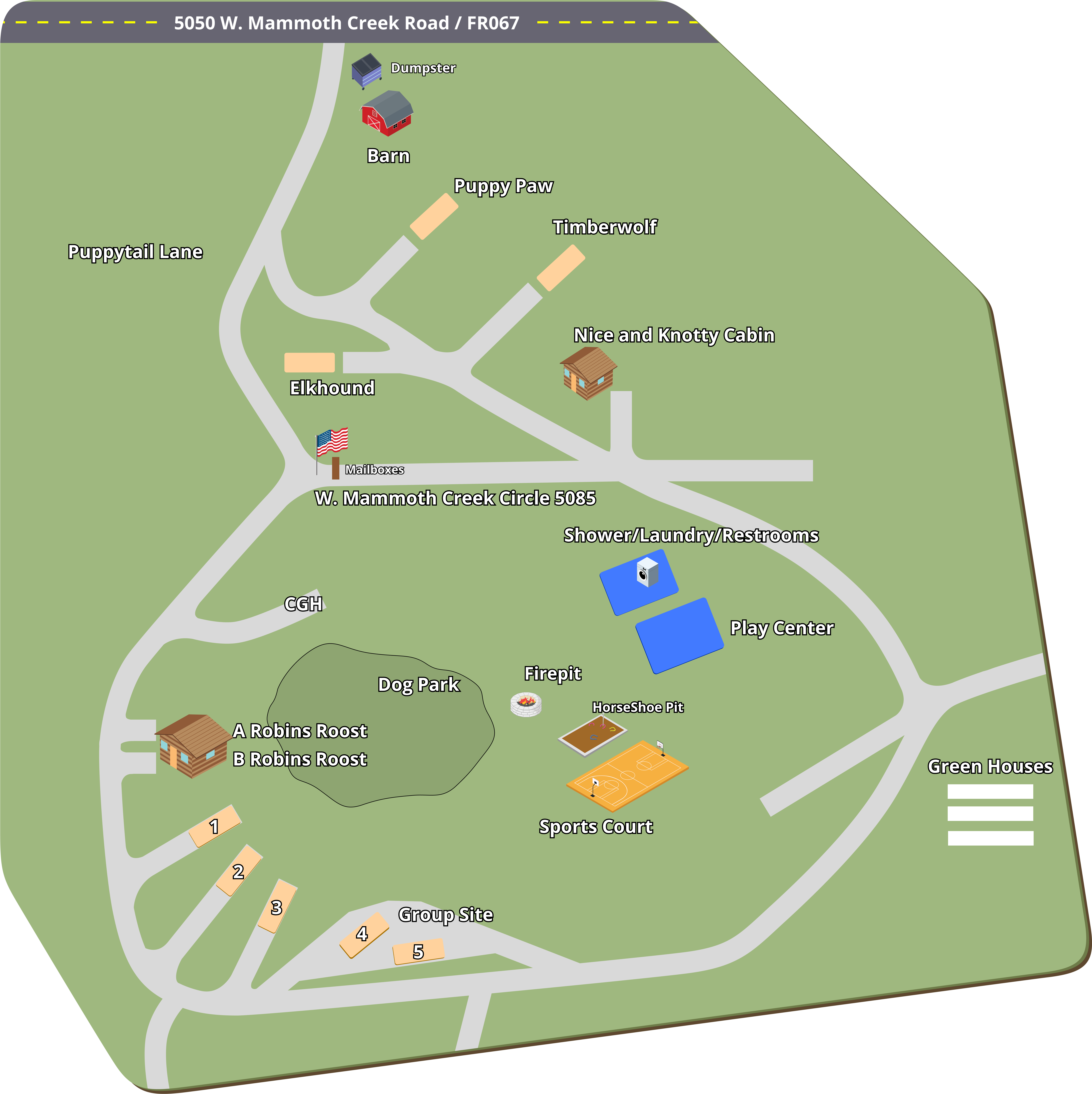Mammoth Creek RV Resort property map