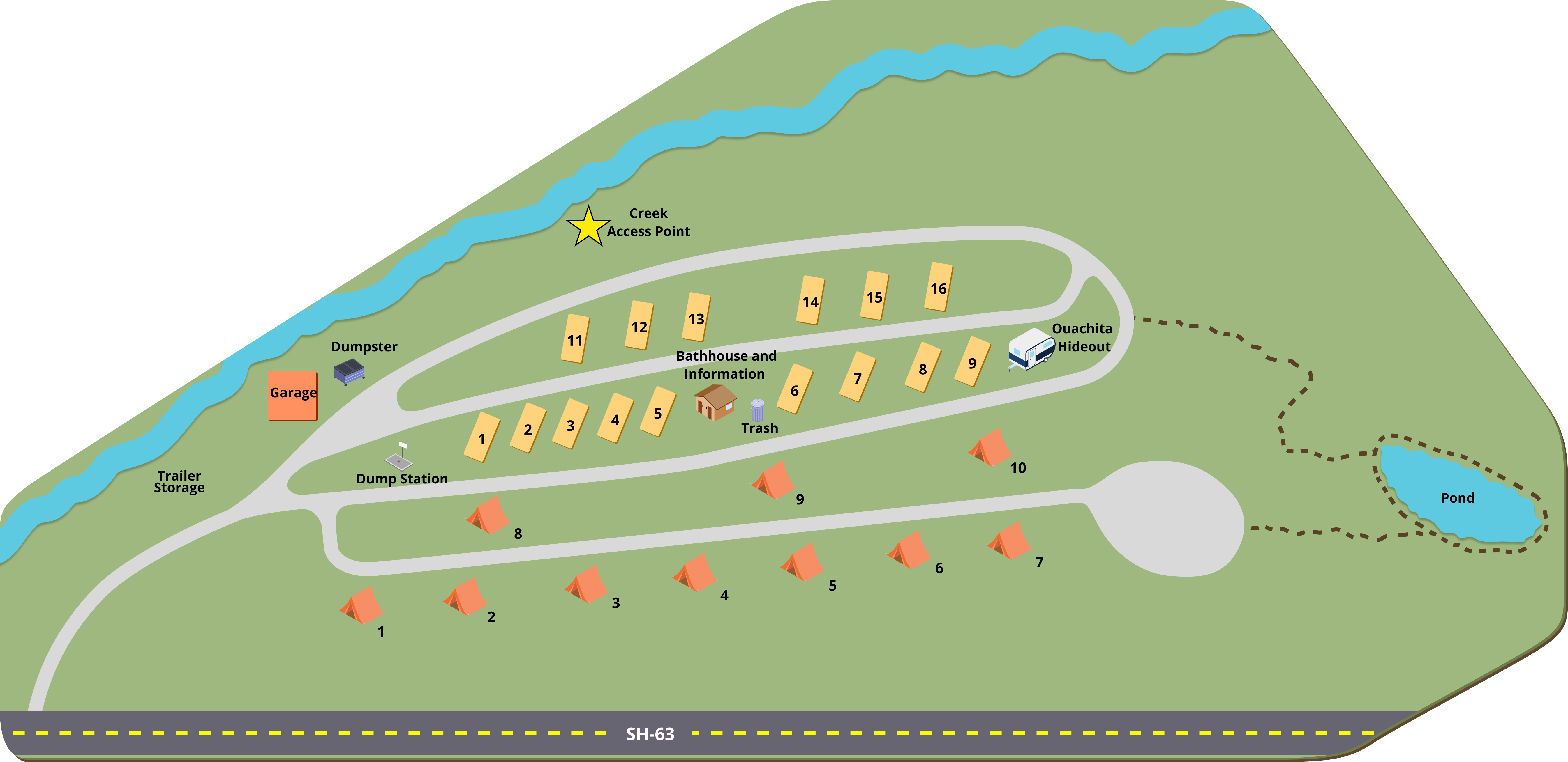 Ouachita Outpost property map