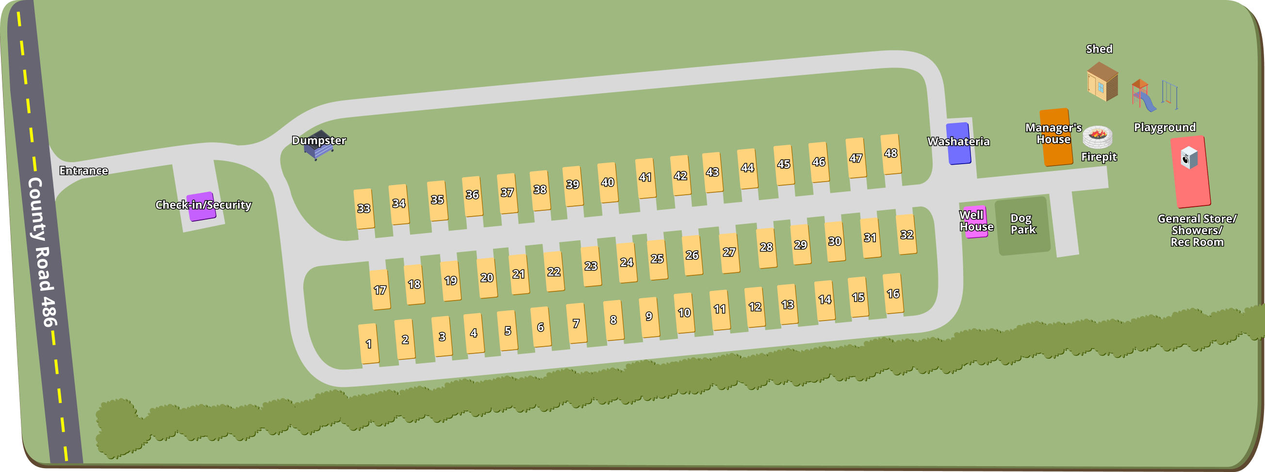 Paradise Acres RV Resort property map