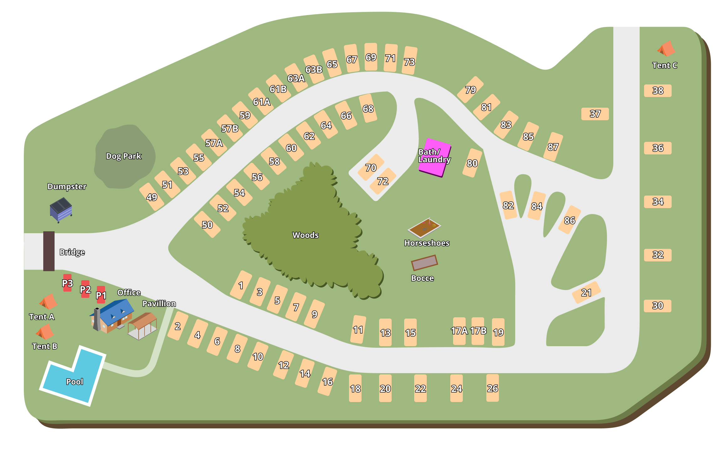 Southwick Acres Campground property map