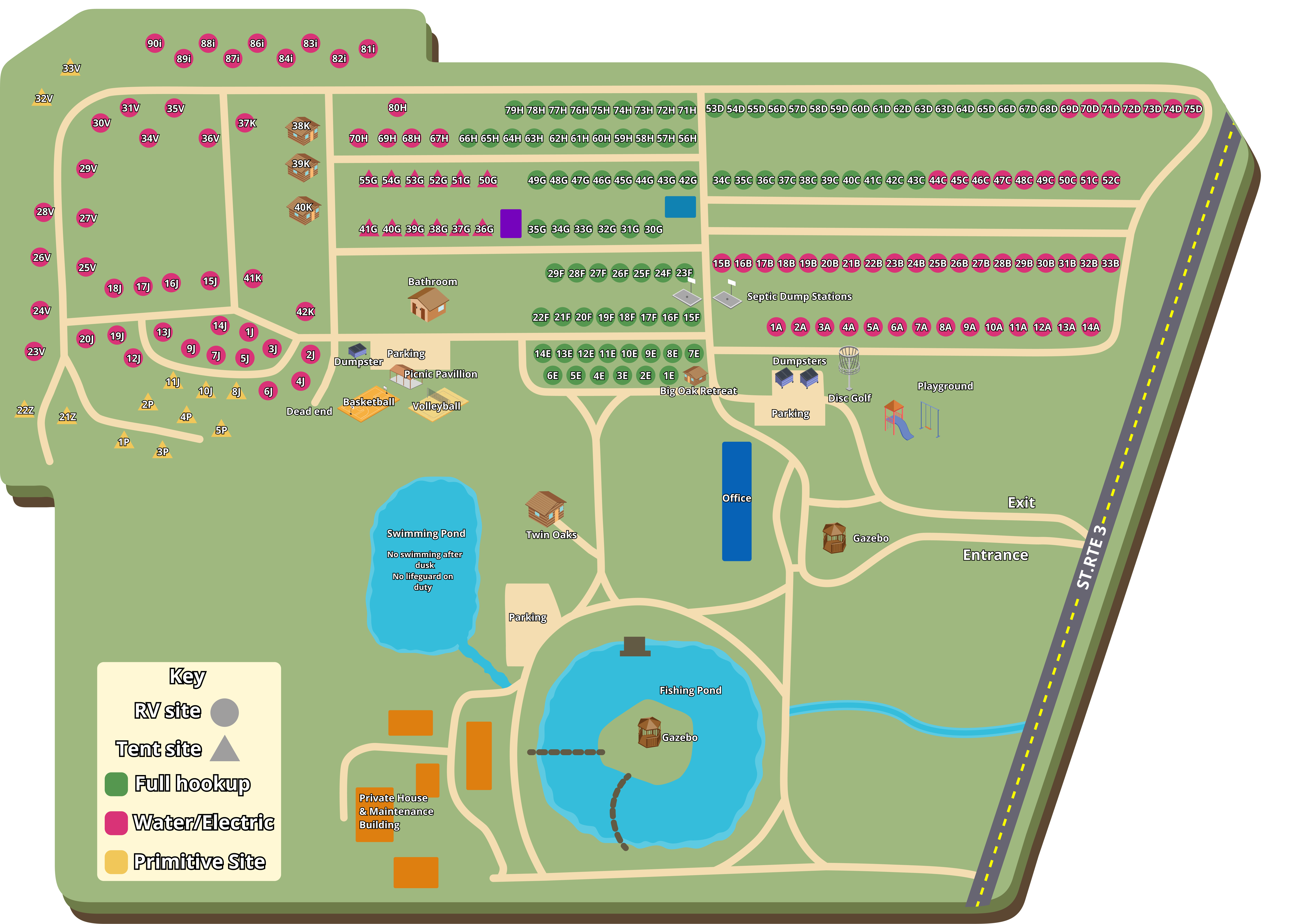 Sunset Springs Campground property map