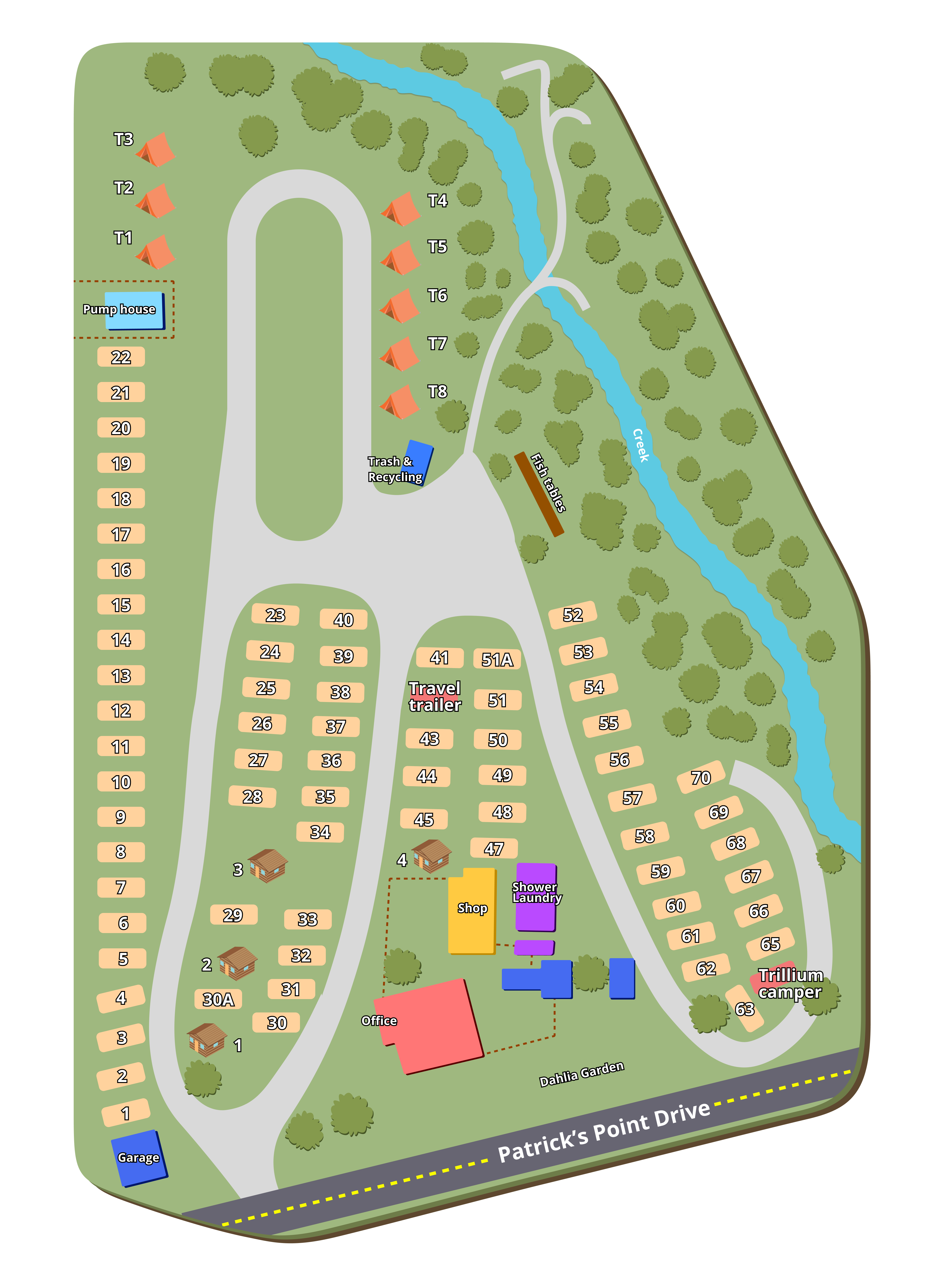 Sylvan Harbor RV Camp & Cabins campground map