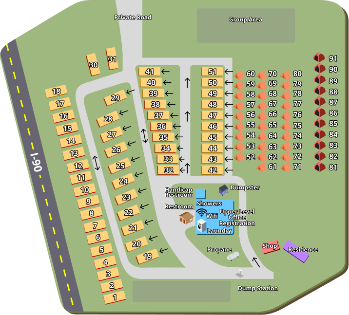 Three Flags RV Park property map